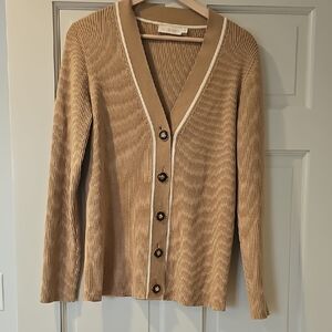 Tory Burch Tan Ribbed Cardigan